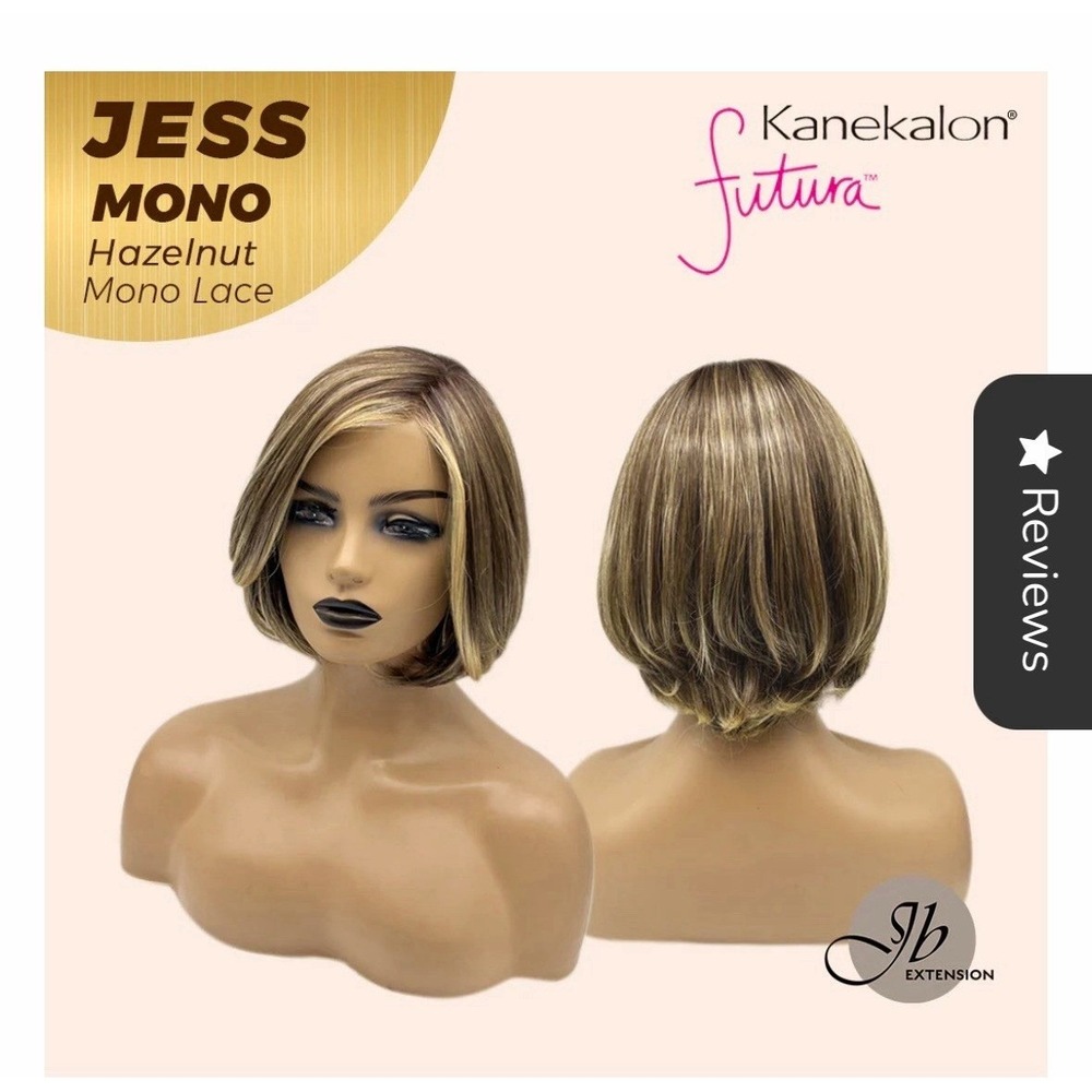 JB Extension "Jess Mono" Hazelnut Bob Straight Hand Tied Mono Lace 10 in